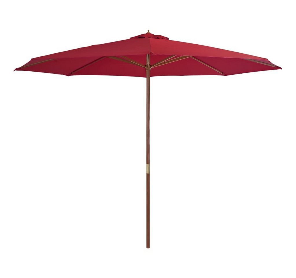 furnicato Sonnenschirm mit Holzmast 350 cm Burgunderrot, LxB: 350x350 cm Bild 2