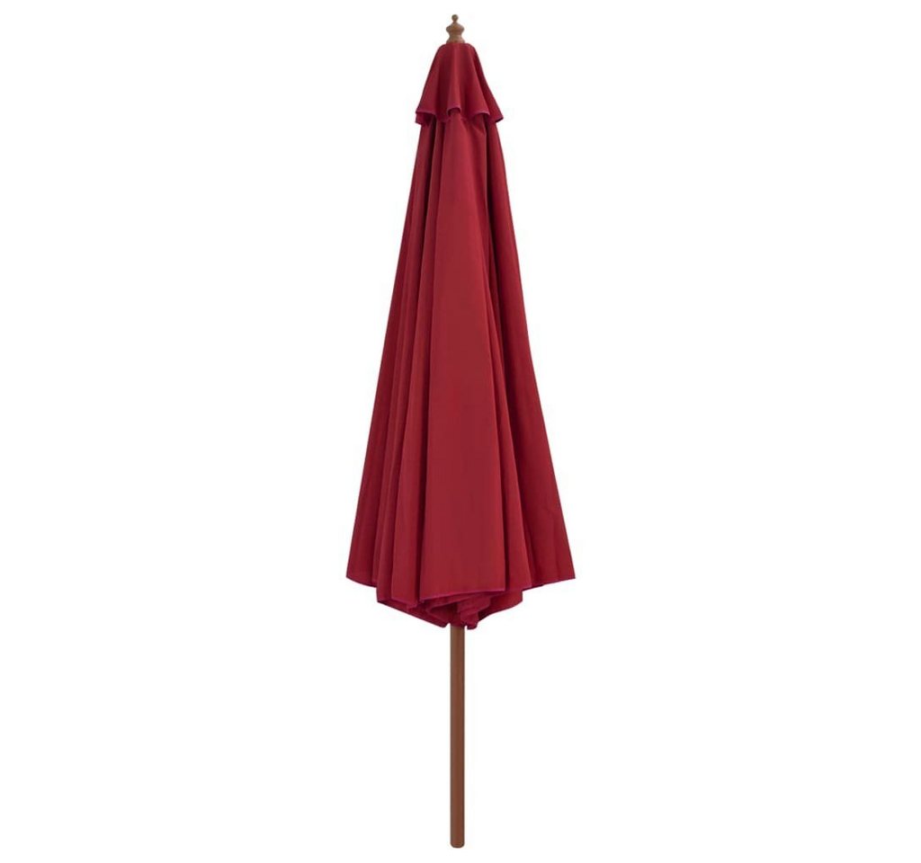 furnicato Sonnenschirm mit Holzmast 350 cm Burgunderrot, LxB: 350x350 cm Bild 4
