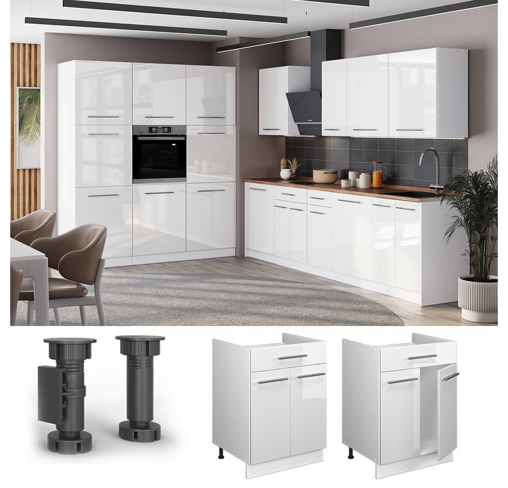 Vicco Unterschrank Fame-Line, Weiß Hochglanz/Weiß, 60 cm mit Schublade, ohne Arbeits... (1-St) Bild 5