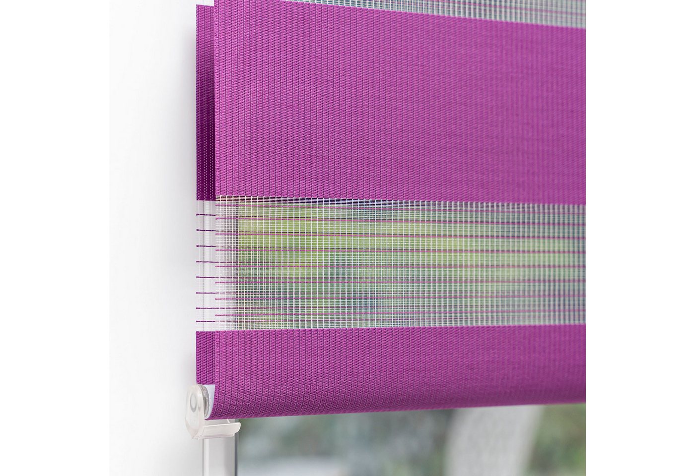 Doppelrollo Klemmfix Doppelrollo / Duo Rollo, 50 x 150 cm, aubergine, Victoria M., blickdicht, ohne Bohren, freihängend, Klemmfix