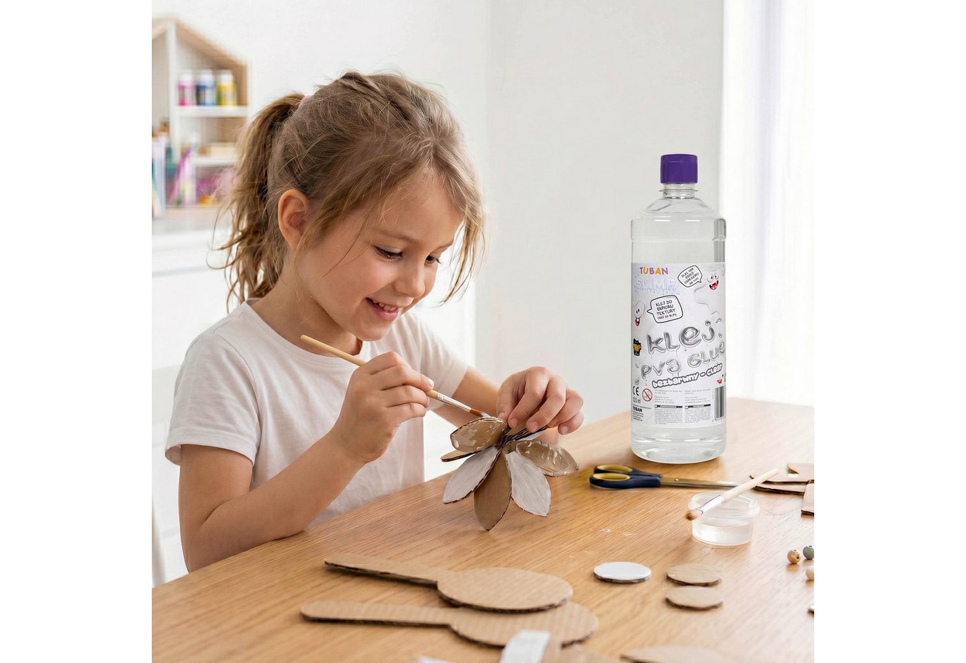 Sarcia.eu Bastelkleber Tuban Slime Kleber 1L – transparenter PVA Bastelkleber, DIY