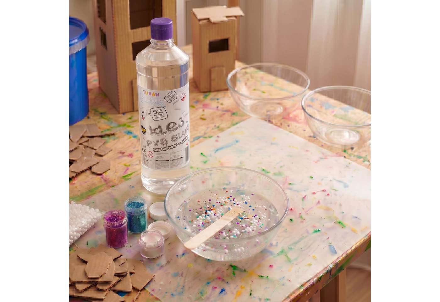 Sarcia.eu Bastelkleber Tuban Slime Kleber 1L – transparenter PVA Bastelkleber, DIY Bild 2