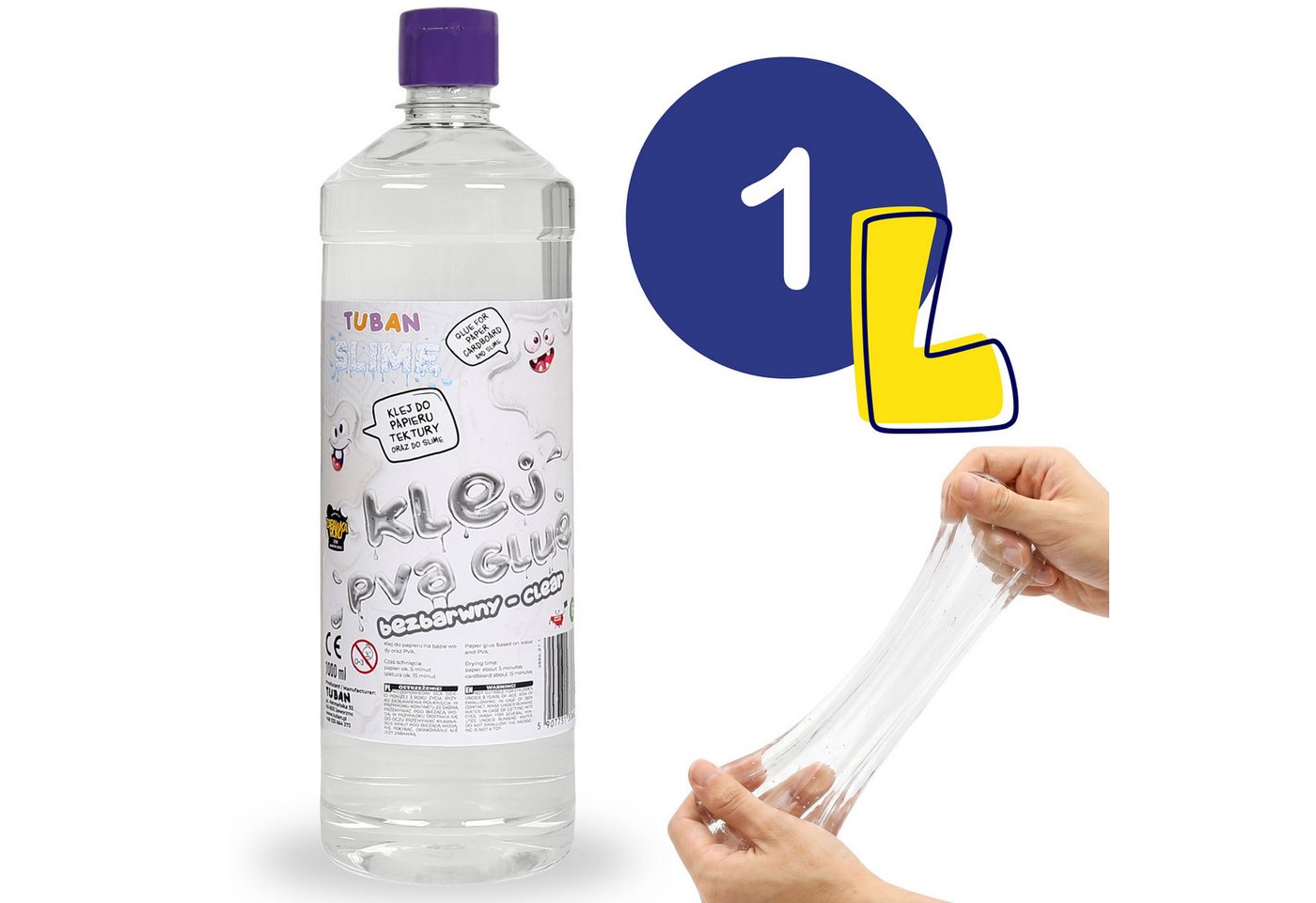 Sarcia.eu Bastelkleber Tuban Slime Kleber 1L – transparenter PVA Bastelkleber, DIY Bild 3