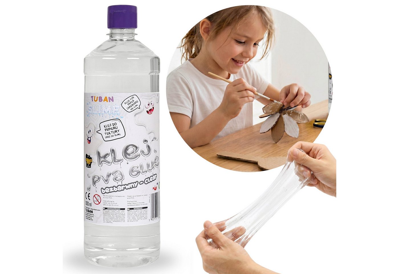 Sarcia.eu Bastelkleber Tuban Slime Kleber 1L – transparenter PVA Bastelkleber, DIY Bild 5
