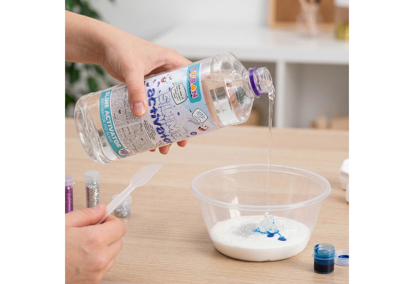 Sarcia.eu Bastelkleber Tuban Slime Aktivator 1L – flüssiger Aktivator für DIY Bild 2