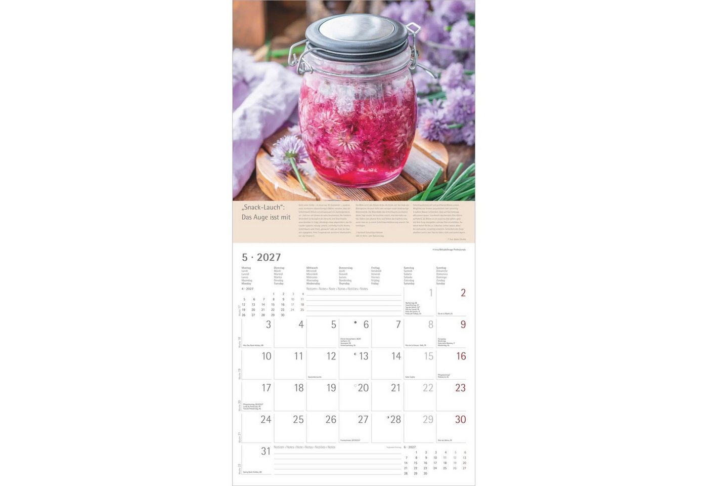 NEUMANN Wandkalender Kräuter und Gewürze 2027