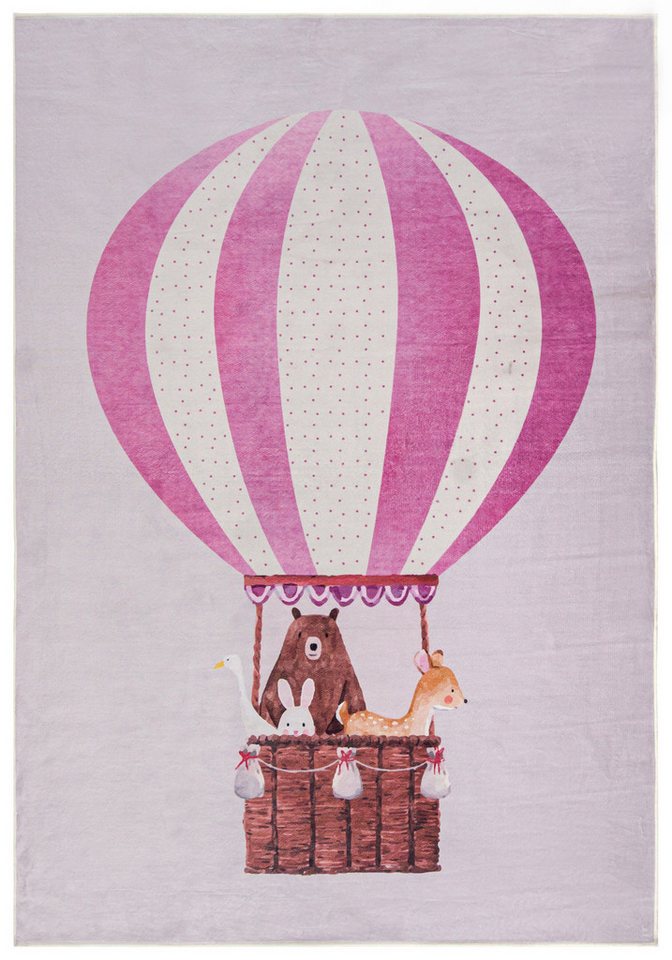 Mazovia Designteppich Kinder Ballon, Tierisch Kinderzimmer, 80 x 150 cm, Fußbodenheizung Bild 5