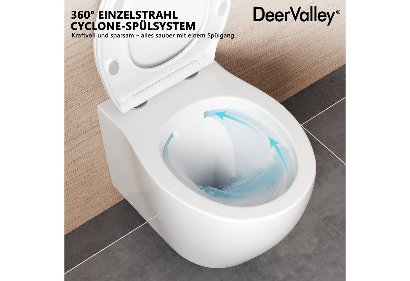 DeerValley Tiefspül-WC DeerValley Hänge WC Spülrandlos, Hänge, Packung, Wassertank nicht enthalten Bild 4