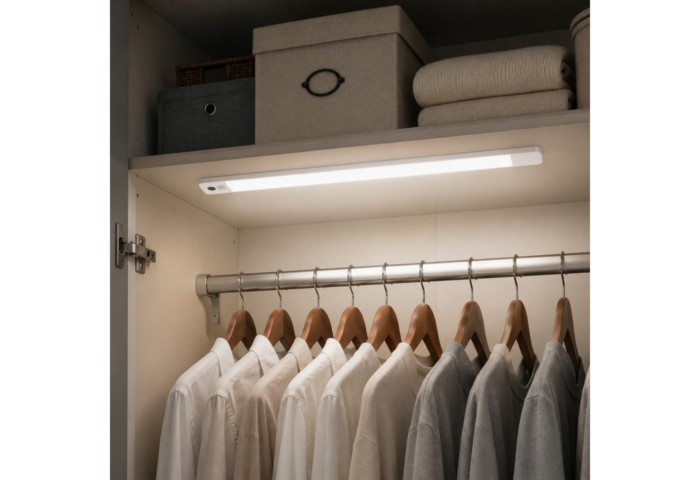 Lightbox Unterschrankleuchte, Bewegungsmelder, LED fest integriert, Neutralweiß, LED-Unterbauleuchte mit Akku, Bewegungsmelder, 60 cm, 550 lm, 4000 K Bild 3