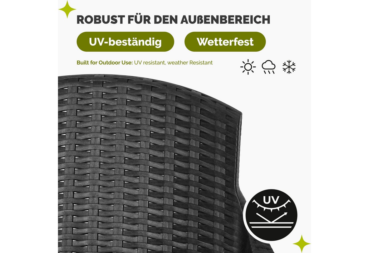 Garronda Gartenstuhl Garronda Gartenstühle stapelbar Rattan-Optik GD-0254 (4 St), 4er Set Bild 2