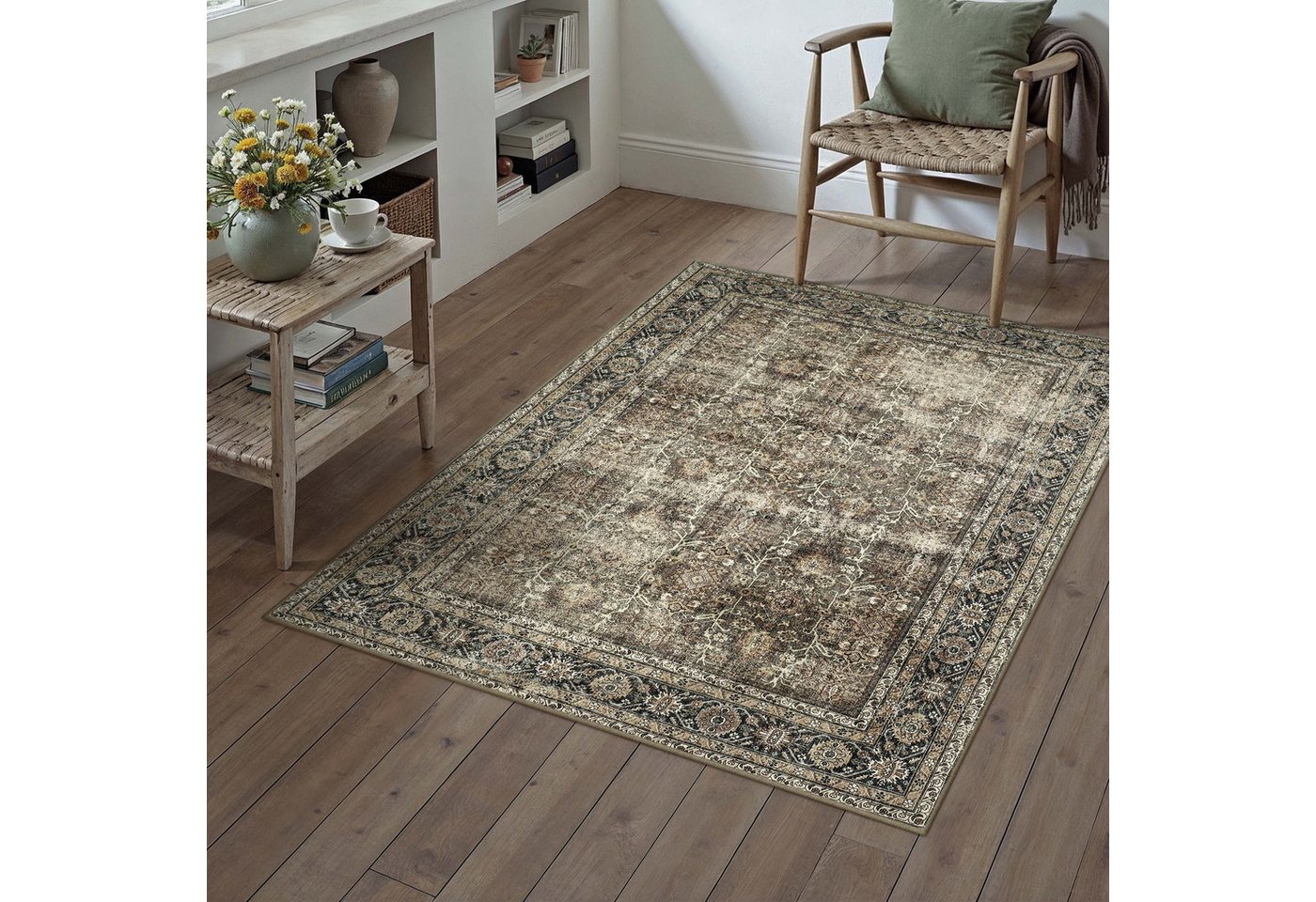 PURECOZY Teppich Wohnzimmerteppich, rutschfester Teppich, Vintage Stil, rechteckig, Höhe: 6.1 mm, geeignet für verschiedene Innenräume, 120x180cm Bild 2