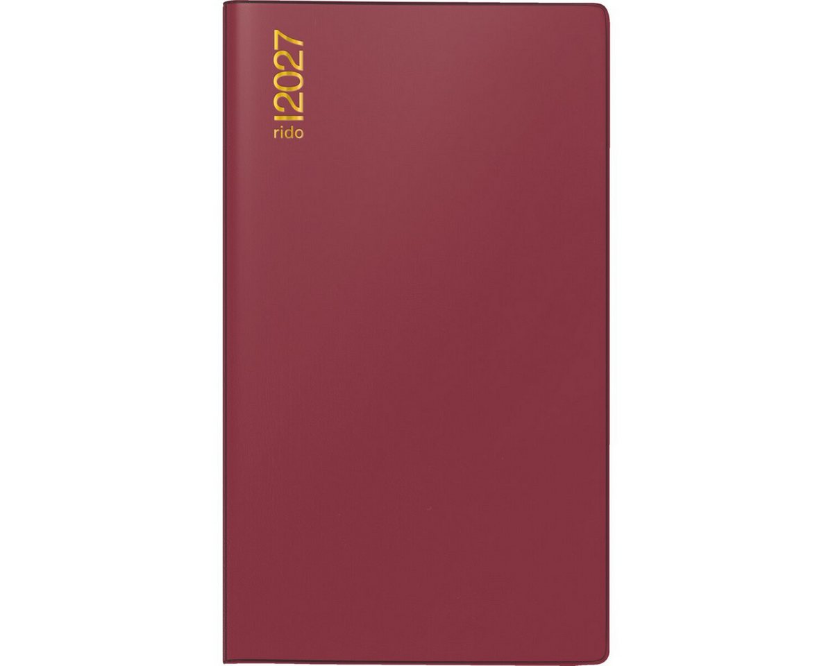 rido ide Taschenkalender Taschenkalender TM15 8,7x15,3cm 1 Woche/Seite Kunststoff bordeaux 2027 Bild 5