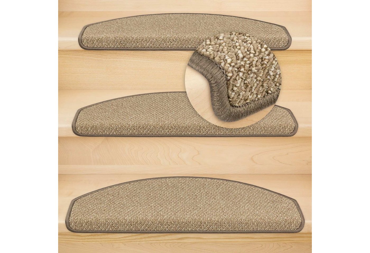 Metzker® Stufenmatte Stufenmatten DAS TEPPICHWERK Lord Halbrund in SparSets, halbrund, Höhe: 8 mm, gekettelt Bild 5