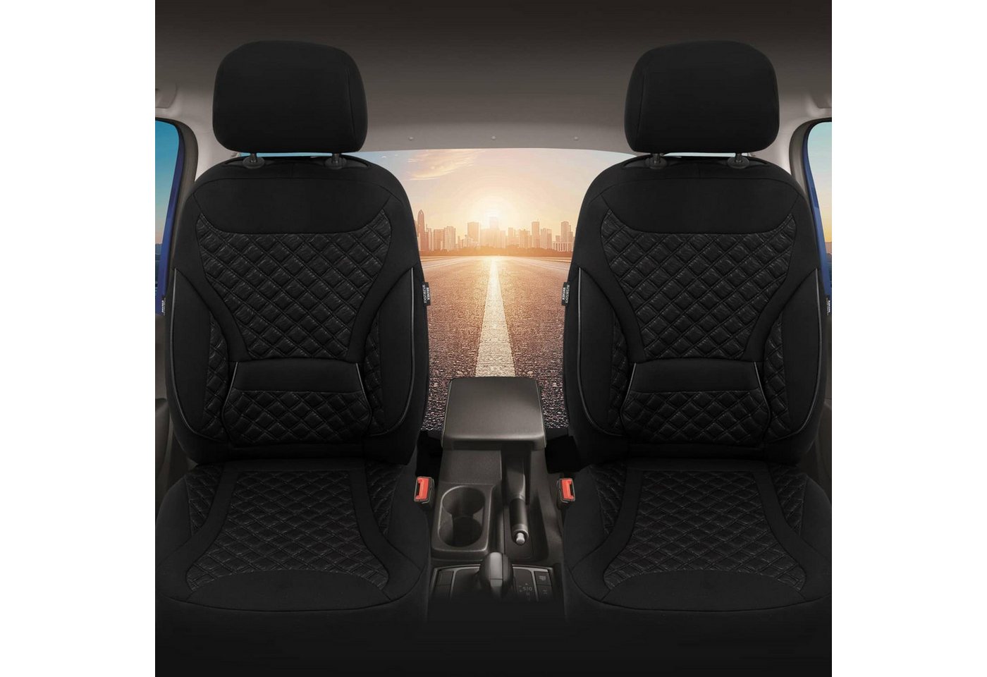 BREMER SITZBEZÜGE Autositzbezug für VW Passat BJ ab 2014 (ZM4), Set, 2-tlg., Schonbezüge Sitzbezüge Fahrer und Beifahrer, in Schwarz