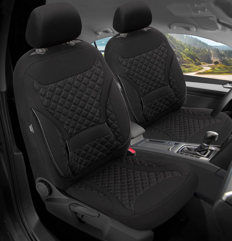 BREMER SITZBEZÜGE Autositzbezug für VW Passat BJ ab 2014 (ZM4), Set, 2-tlg., Schonbezüge Sitzbezüge Fahrer und Beifahrer, in Schwarz Bild 5
