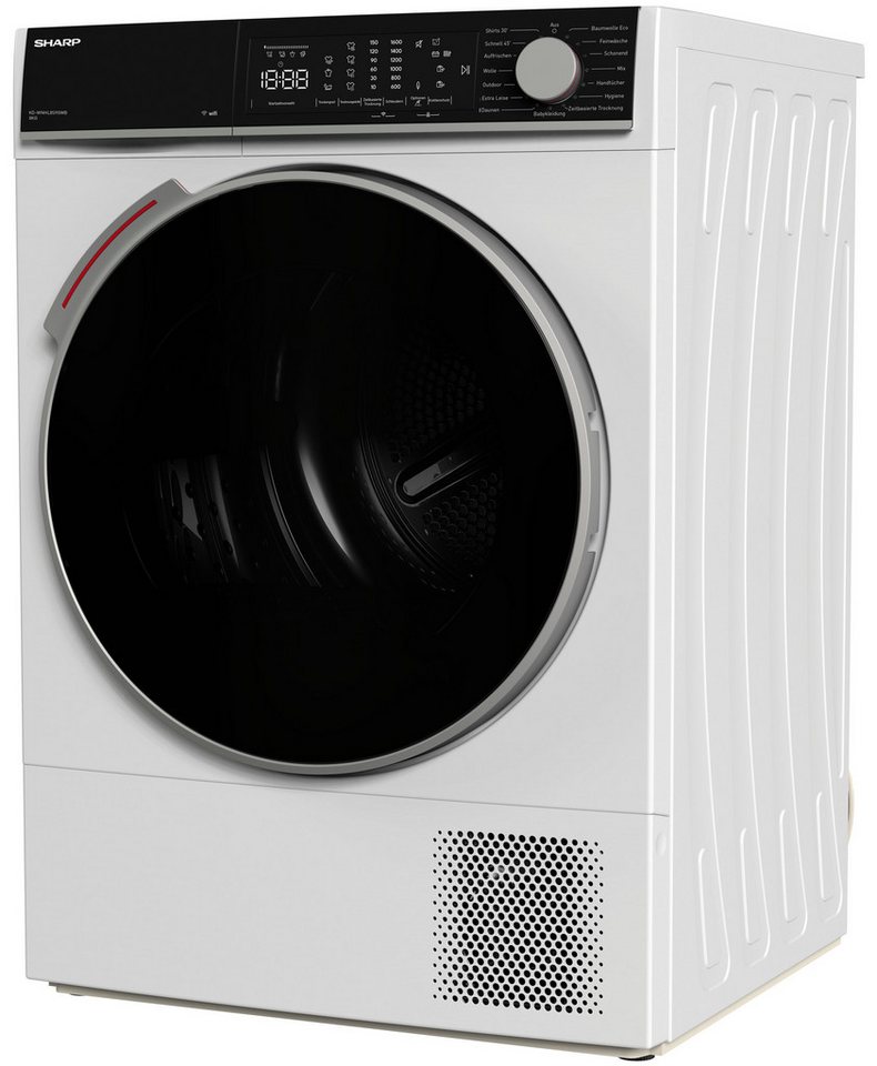Sharp Wärmepumpentrockner KD-WNHL KD-WNHL8S9GWB-DE, WiFi, VeeZy App-Steuerung, BubbleDrum, Sensortrocknung, 15 Programme Bild 3