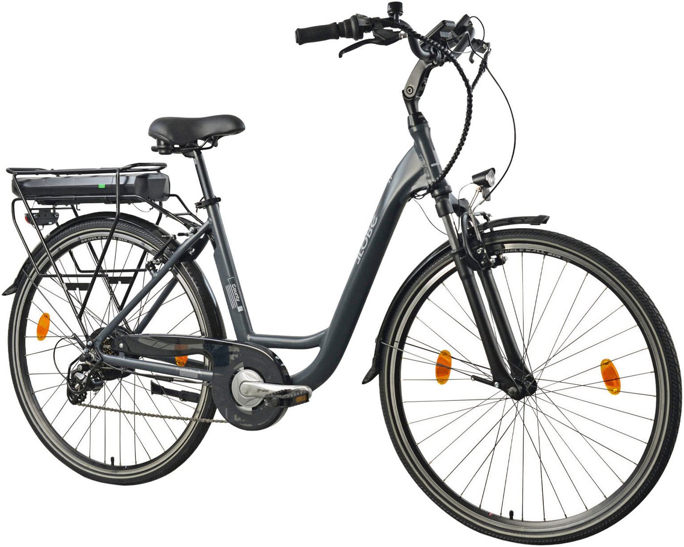 LLobe E-Bike Cityrad City E-Bike 28" County anthrazit, 7 Gang Shimano Altus Schaltwerk, Kettenschaltung, Heckmotor, 468 Wh Bild 2
