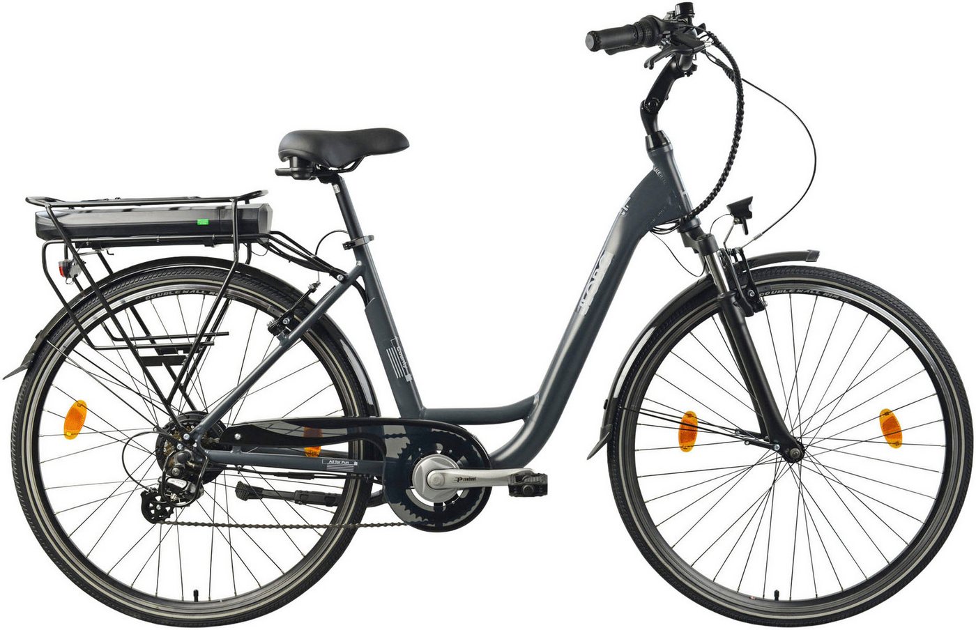 LLobe E-Bike Cityrad City E-Bike 28" County anthrazit, 7 Gang Shimano Altus Schaltwerk, Kettenschaltung, Heckmotor, 468 Wh Bild 4