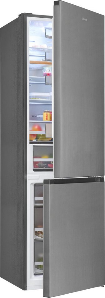 exquisit Kühl-/Gefrierkombination KGC380-115-NF-040A inoxlook, 200,5 cm hoch, 59,5 cm breit, Humidity Box für optimale Feuchtigkeitsregulierung & kein Abtauen mehr Bild 3