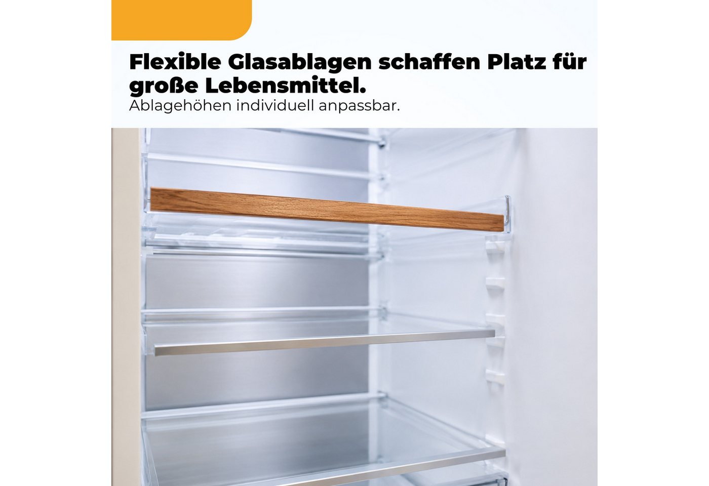 exquisit Kühl-/Gefrierkombination KGC380-115-NF-040A inoxlook, 200,5 cm hoch, 59,5 cm breit, Humidity Box für optimale Feuchtigkeitsregulierung & kein Abtauen mehr Bild 4