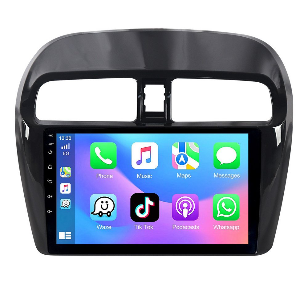 A-Sure Apple Carplay Android Auto Bluetooth Für Mitsubishi Space Star 2012-23 Autoradio (5s Schnellstart/1280*720 Screen/Apple Carplay/Android Auto/Bluetooth)