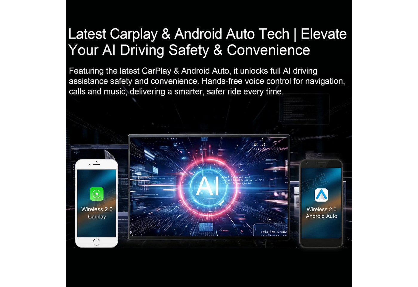 A-Sure Apple Carplay Android Auto Bluetooth Für Mitsubishi Space Star 2012-23 Autoradio (5s Schnellstart/1280*720 Screen/Apple Carplay/Android Auto/Bluetooth) Bild 5
