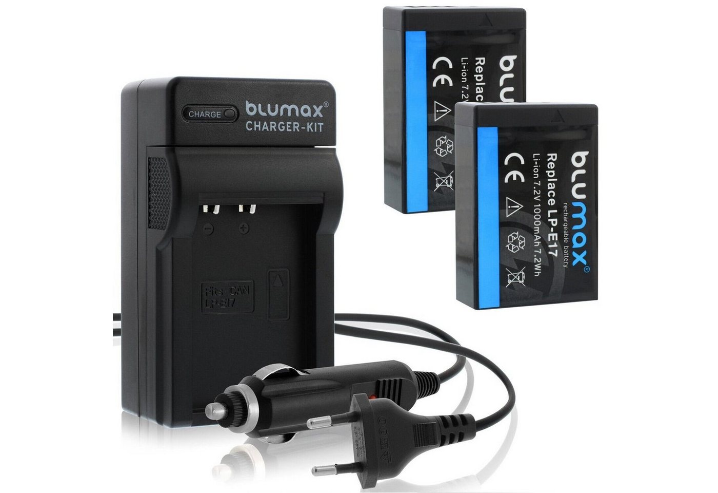 Blumax Set mit Lader für Canon LP-E17 EOS RP M3 1000 mAh Kamera-Akku Bild 4
