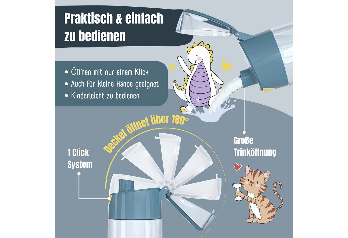 BEARFOOT Trinkflasche Trinkflasche Kinder, leichte Wasserflasche - Feuerwehr Bild 3