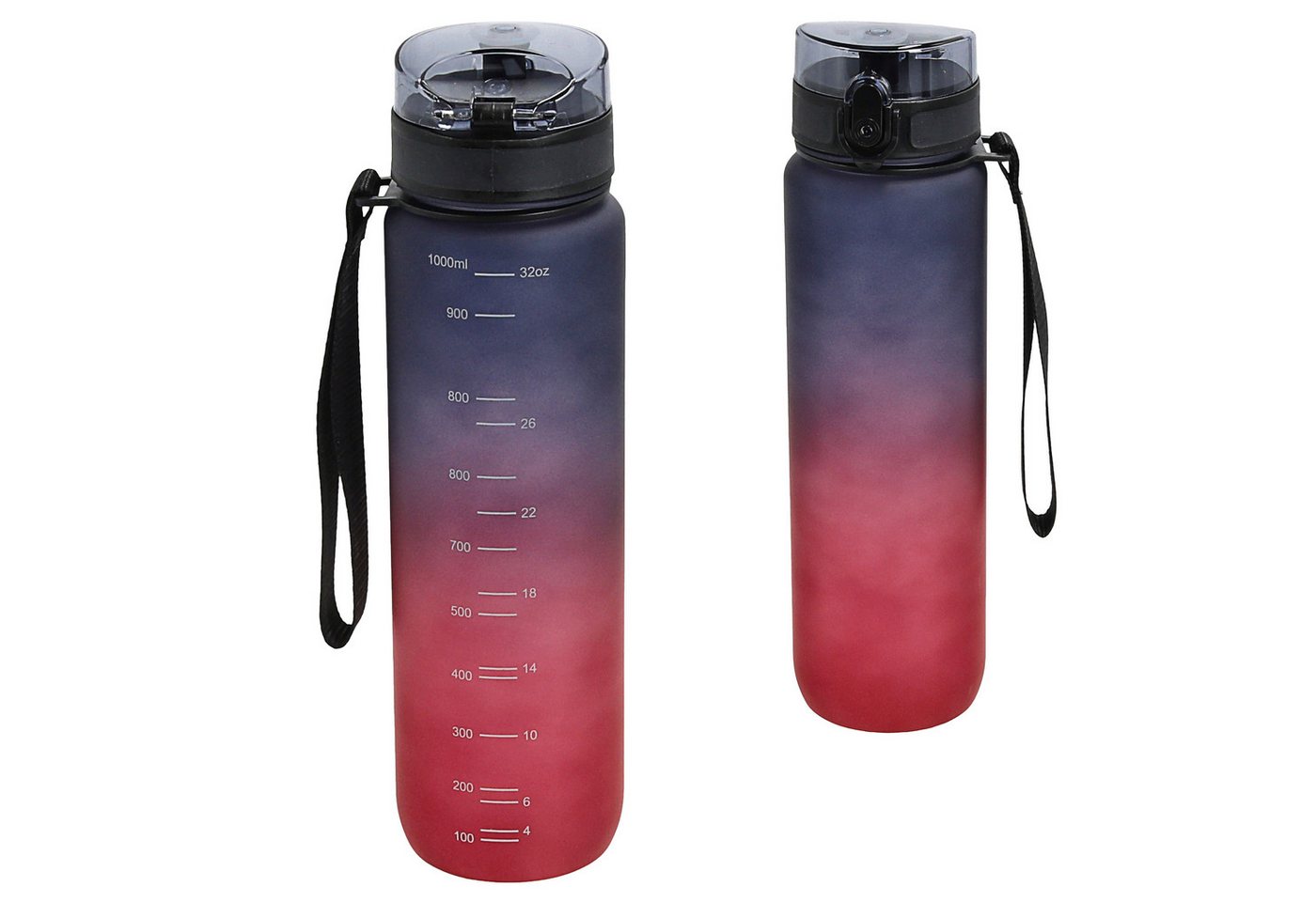 CEPEWA Trinkflasche Trinkflasche 1000ml PET PP PE 7,5x28cm lila pink Handschlaufe Sieb Bild 3
