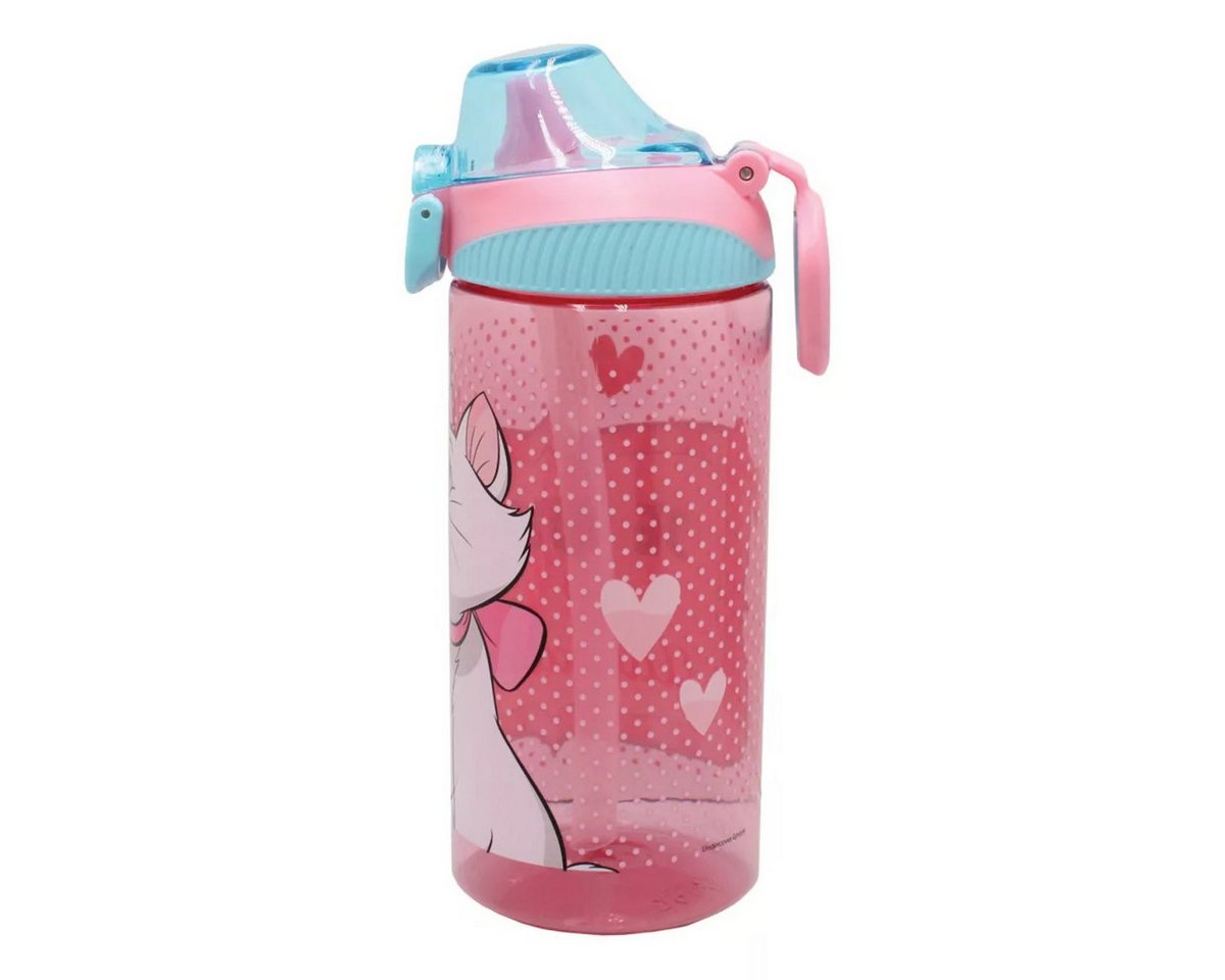 Disney Trinkflasche Disney Marie Adorable Kunststoff-Trinkflasche mit Strohhalm