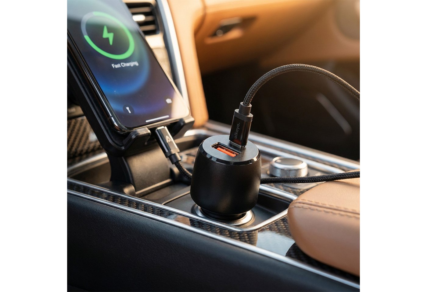 alkaya. Schnellladekabel KFZ Ladegerät USB C Auto Ladekabel Handy Autoladekabel, Für Xiaomi, Für Huawei, für Apple iPhone, für Samsung Galaxy, Für Google, Für Sony, USB-C, Für Apple, USB Typ C (100 cm), Zigarettenanzünder 48W schnellladegerät Datenkabel Bild 2