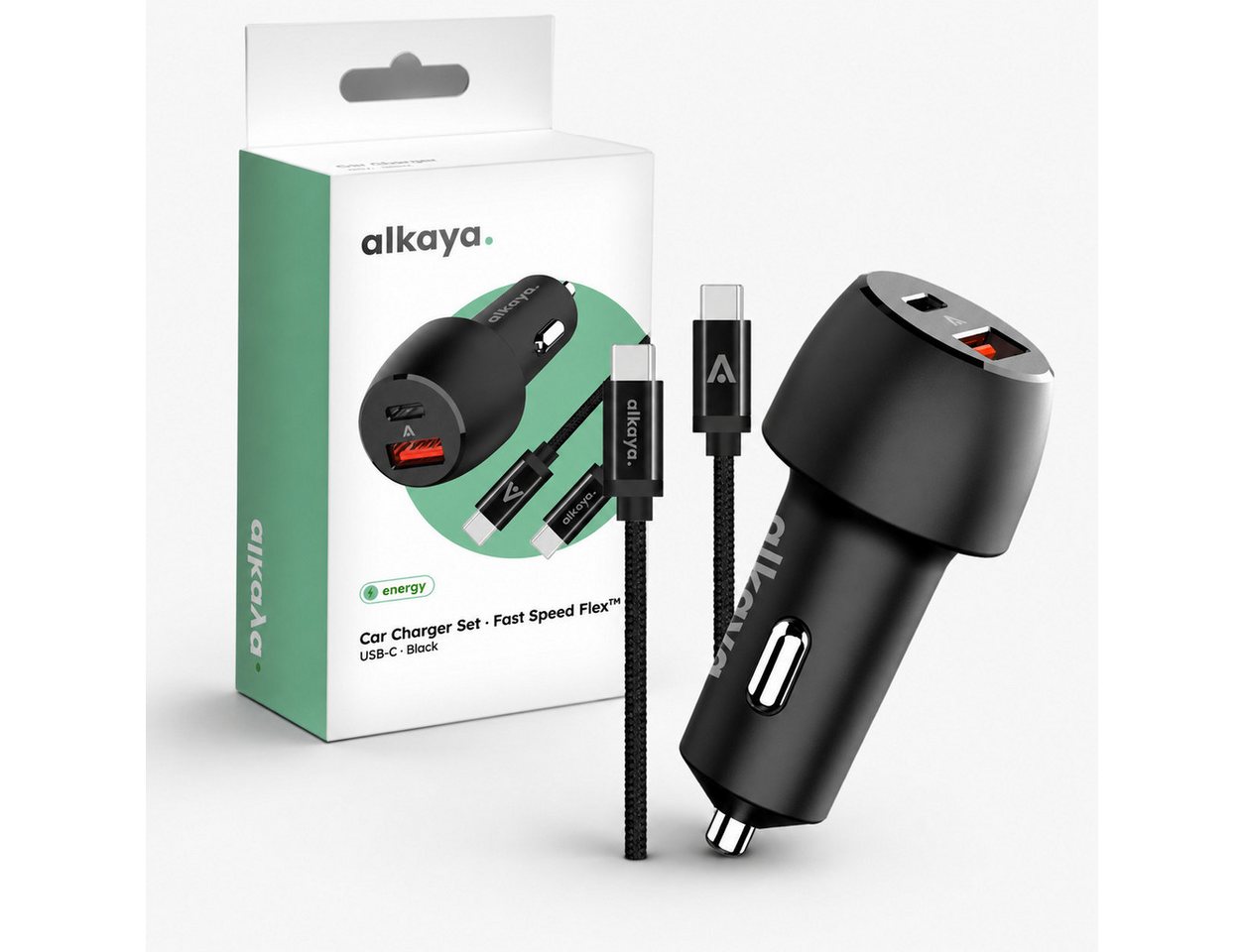 alkaya. Schnellladekabel KFZ Ladegerät USB C Auto Ladekabel Handy Autoladekabel, Für Xiaomi, Für Huawei, für Apple iPhone, für Samsung Galaxy, Für Google, Für Sony, USB-C, Für Apple, USB Typ C (100 cm), Zigarettenanzünder 48W schnellladegerät Datenkabel Bild 3