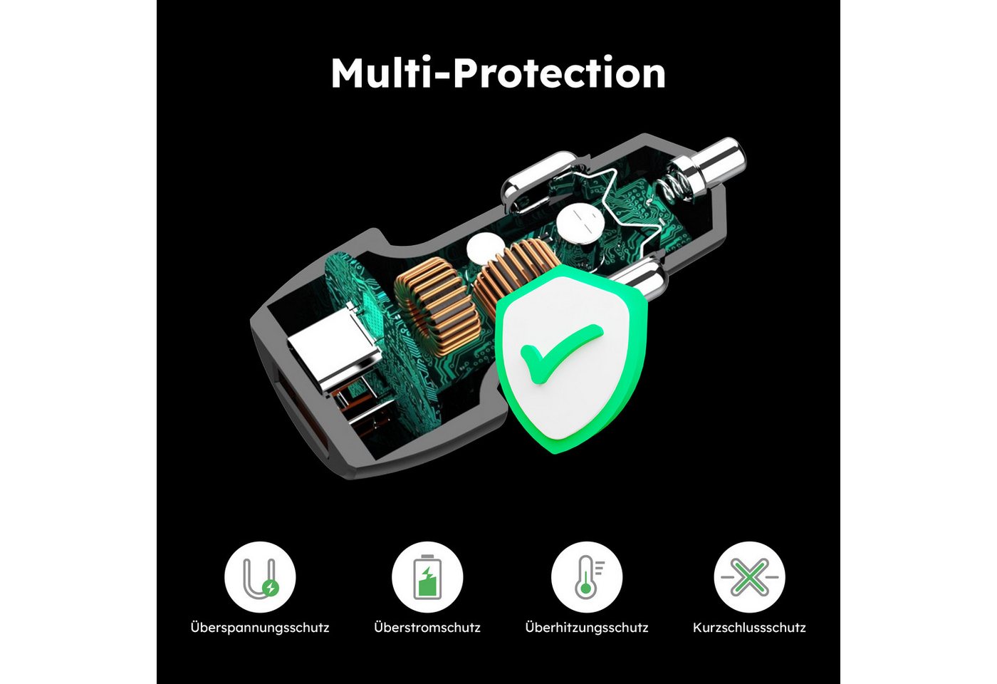 alkaya. Schnellladekabel KFZ Ladegerät USB C Auto Ladekabel Handy Autoladekabel, Für Xiaomi, Für Huawei, für Apple iPhone, für Samsung Galaxy, Für Google, Für Sony, USB-C, Für Apple, USB Typ C (100 cm), Zigarettenanzünder 48W schnellladegerät Datenkabel Bild 4