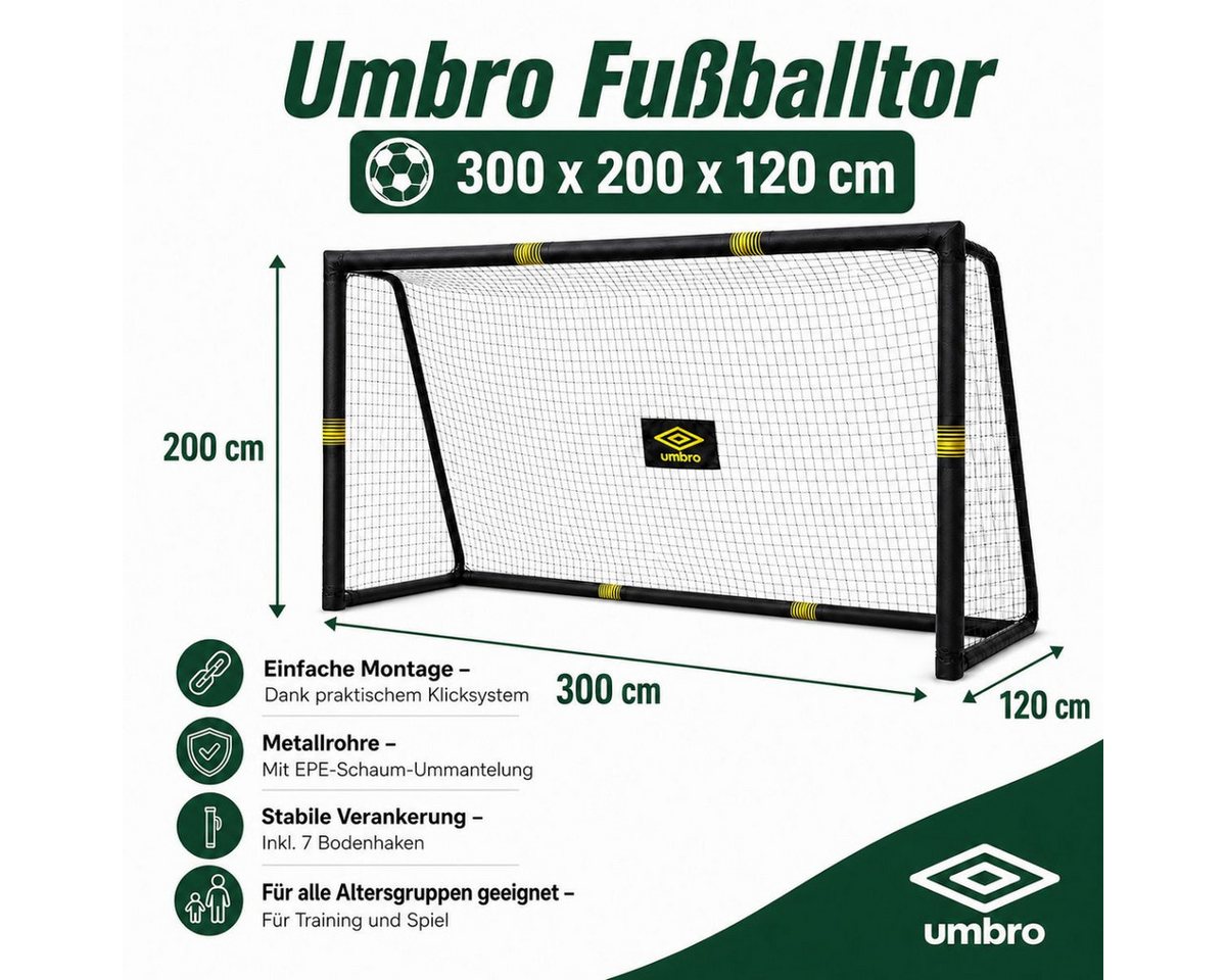 Umbro Fußballtor Umbro Fußballtor - Metall - Schwarz/Gelb Bild 4
