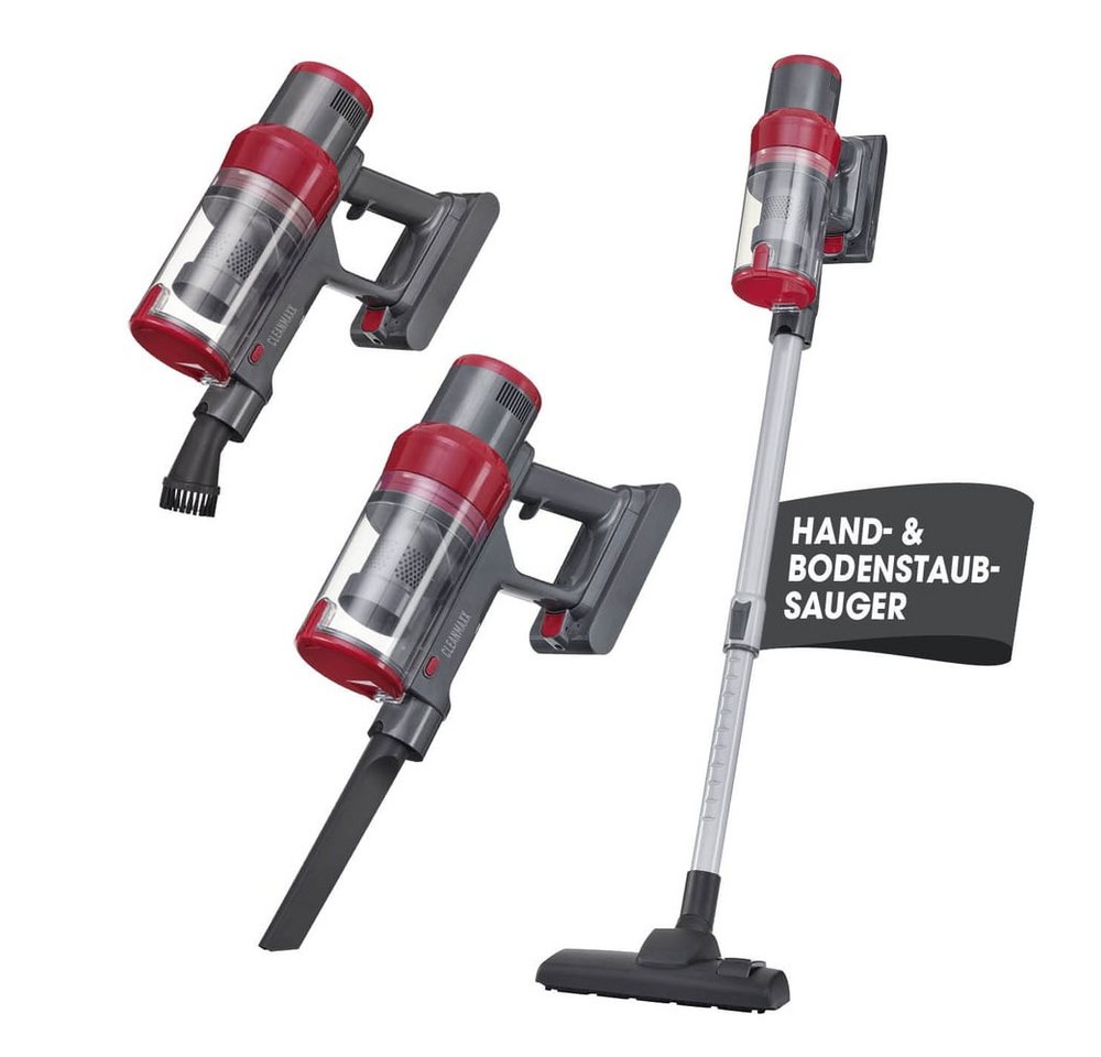 CLEANmaxx Akku-Hand-und Stielstaubsauger Akku-Zyklonsauger, 2 in 1 Handstaubsauger & Bodenstaubsauger, 150 W, beutellos, 22,2-V-Li-Ion-Handstaubsauger Akku, Handsauger mit 12 kPa Saugkraft Bild 2