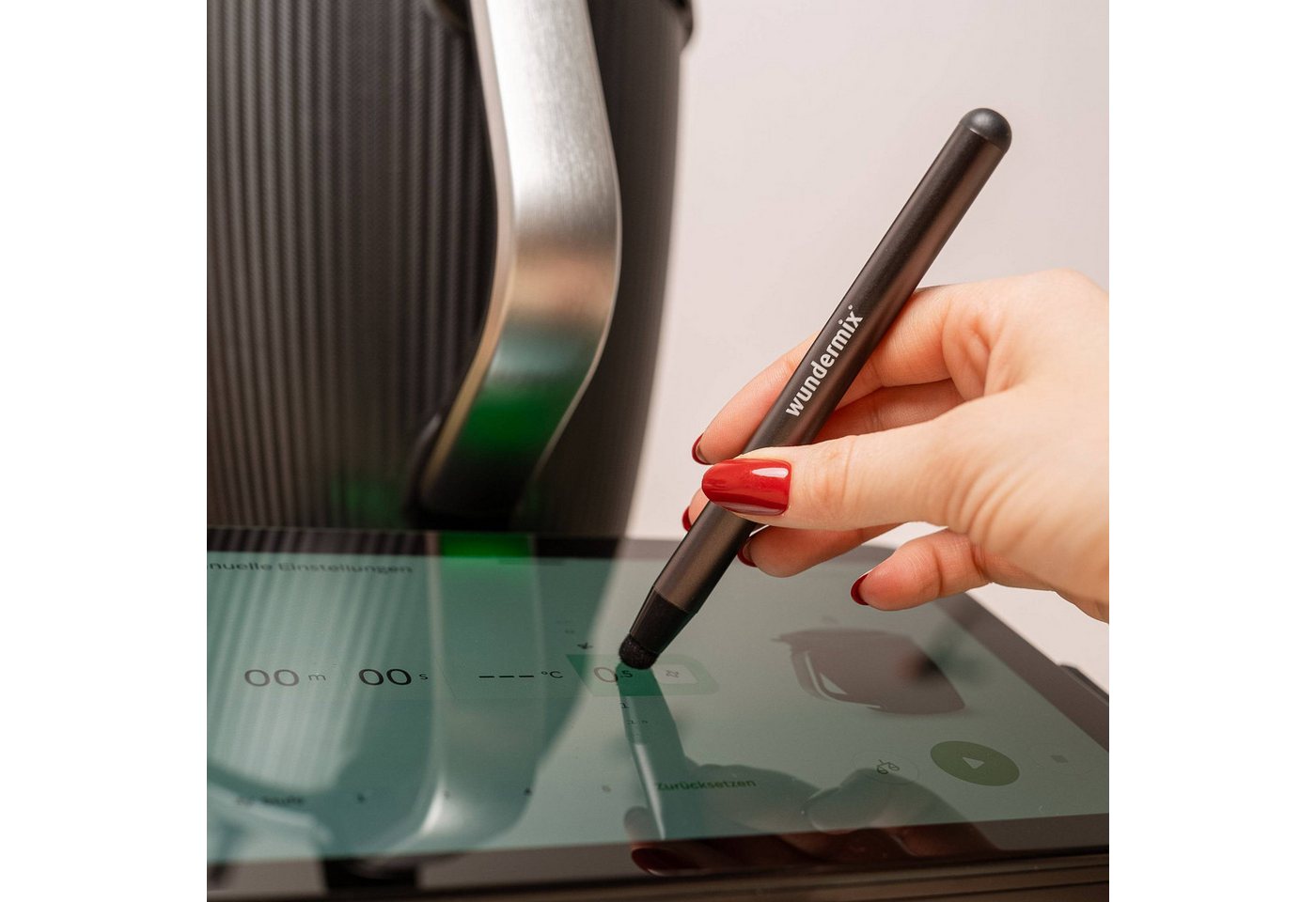 Wundermix Küchenmaschinen Zubehör-Set WunderScreen® Spar-Set: Displayschutz und TouchPen für TM7, Zubehör für TM7, langlebiger Displayschutz für Thermomix TM7