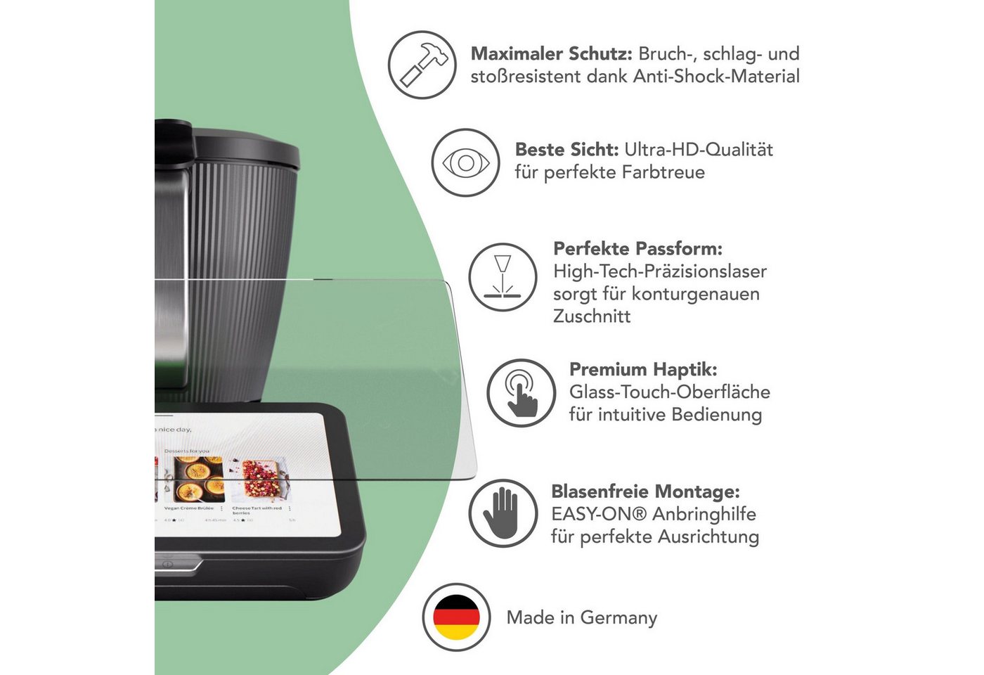 Wundermix Küchenmaschinen Zubehör-Set WunderScreen® Spar-Set: Displayschutz und TouchPen für TM7, Zubehör für TM7, langlebiger Displayschutz für Thermomix TM7 Bild 5