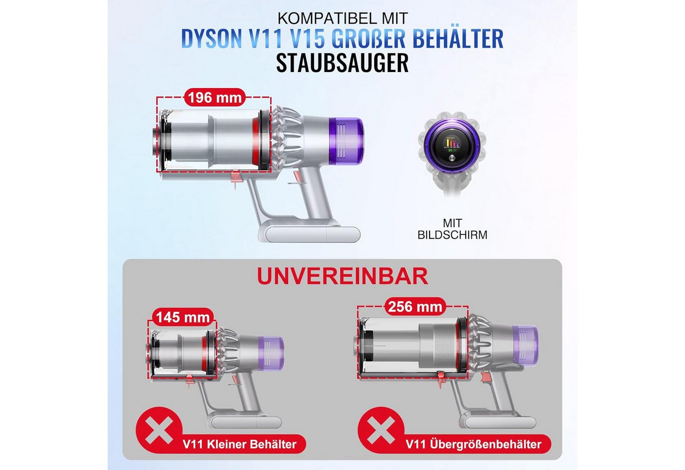 FELIXLEO HEPA-Filter Staubbehälter Dyson V11 V15 mit HEPA Filter 970050 965443