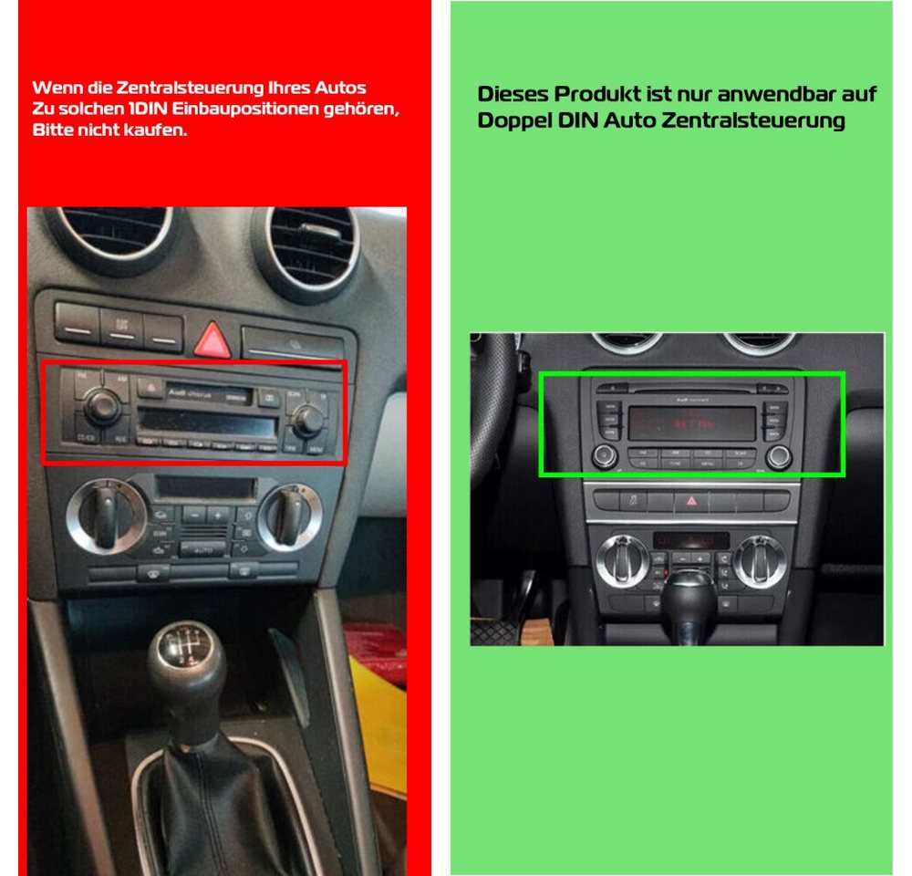 ESSGOO Für Audi A3 S3 RS3 8P 8V 8" Carplay Android 16 Autoradio 4+64G Autoradio (GPS NAVI RDS SWC USB WIFI)