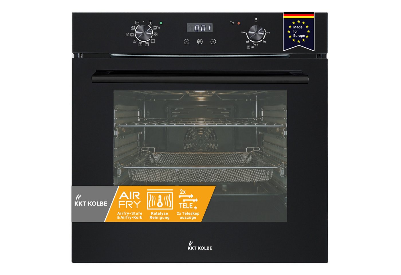 KKT KOLBE Einbaubackofen Backofen Elektroherd BO7010FB, Katalyse, DampfClean, 60cm / Einbauherd / Teleskopauszüge / Heißluft / AirFry / Katalyse Bild 2