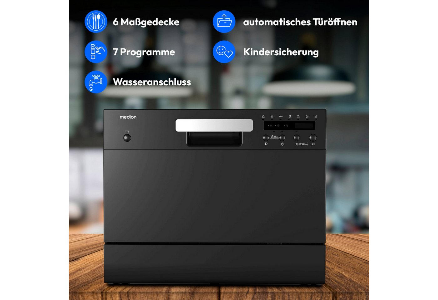 Medion® Tischgeschirrspüler MD37496, 6 Maßgedecke Bild 3