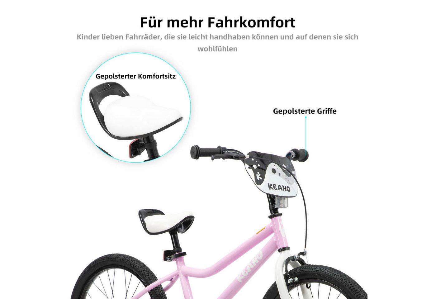 JOYSTAR Kinderfahrrad KEANO Kinderfahrrad mit Stützrädern Stahlrahmen für Jungen und Mädchen