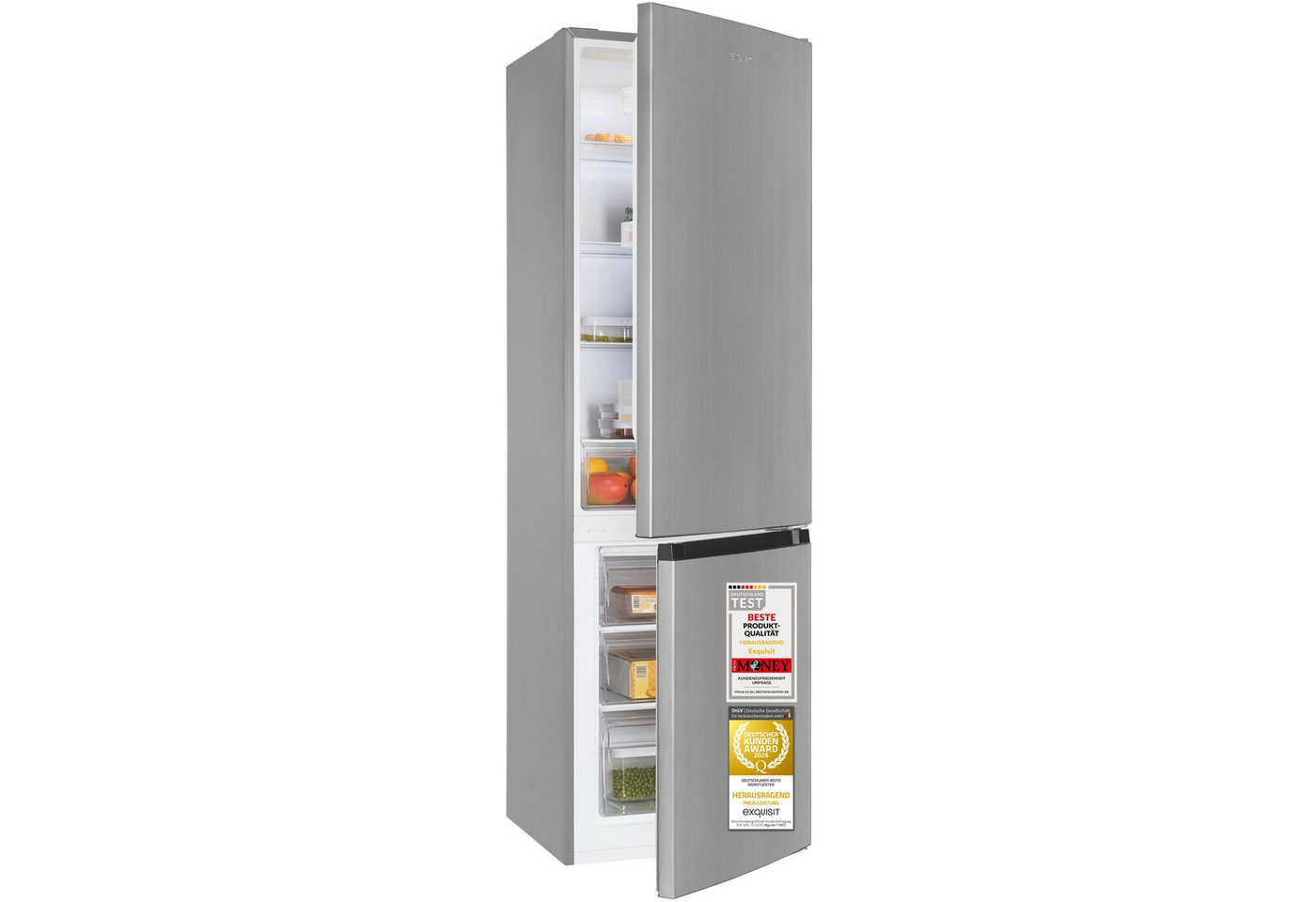exquisit Kühl-/Gefrierkombination KGC5265-70-040D, 180 cm hoch, 54,5 cm breit, 262 l Nutzinhalt gesamt, 4 Sternefach, Energieklasse D Bild 5