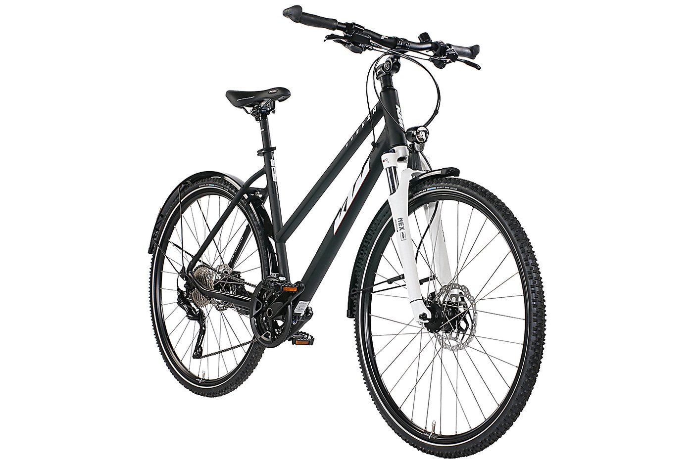 KTM Crossrad KTM Avenza Cross Street Damen schwarz(weiß/berry) 2025, 30 Gang Shimano Deore T6000-10 SGS shadow, Kettenschaltung
