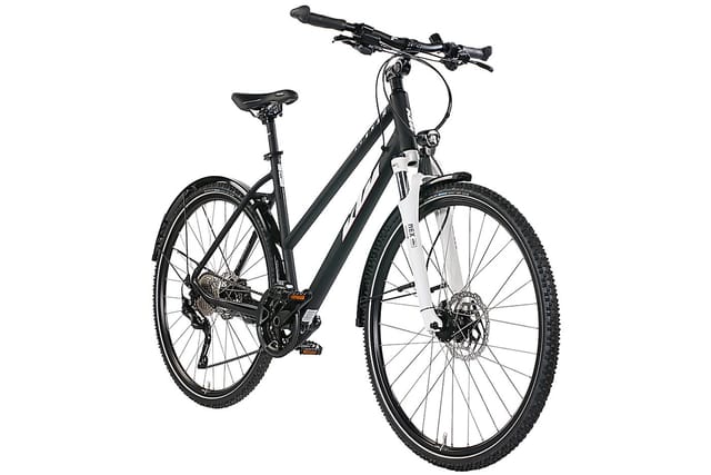 KTM Crossrad KTM Avenza Cross Street Damen schwarz(weiß/berry) 2025, 30 Gang Shimano Deore T6000-10 SGS shadow, Kettenschaltung