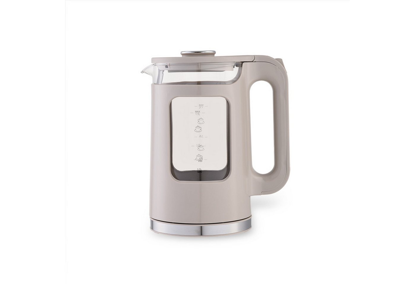Feel Maestro Wasserkocher Elektrischer Glas-Wasserkocher mit LED-Anzeige 1,7L, 1,7 l, 2200 W, Wasserstandsanzeige, LED-Beleuchtung, drehbarer Sockel Bild 4
