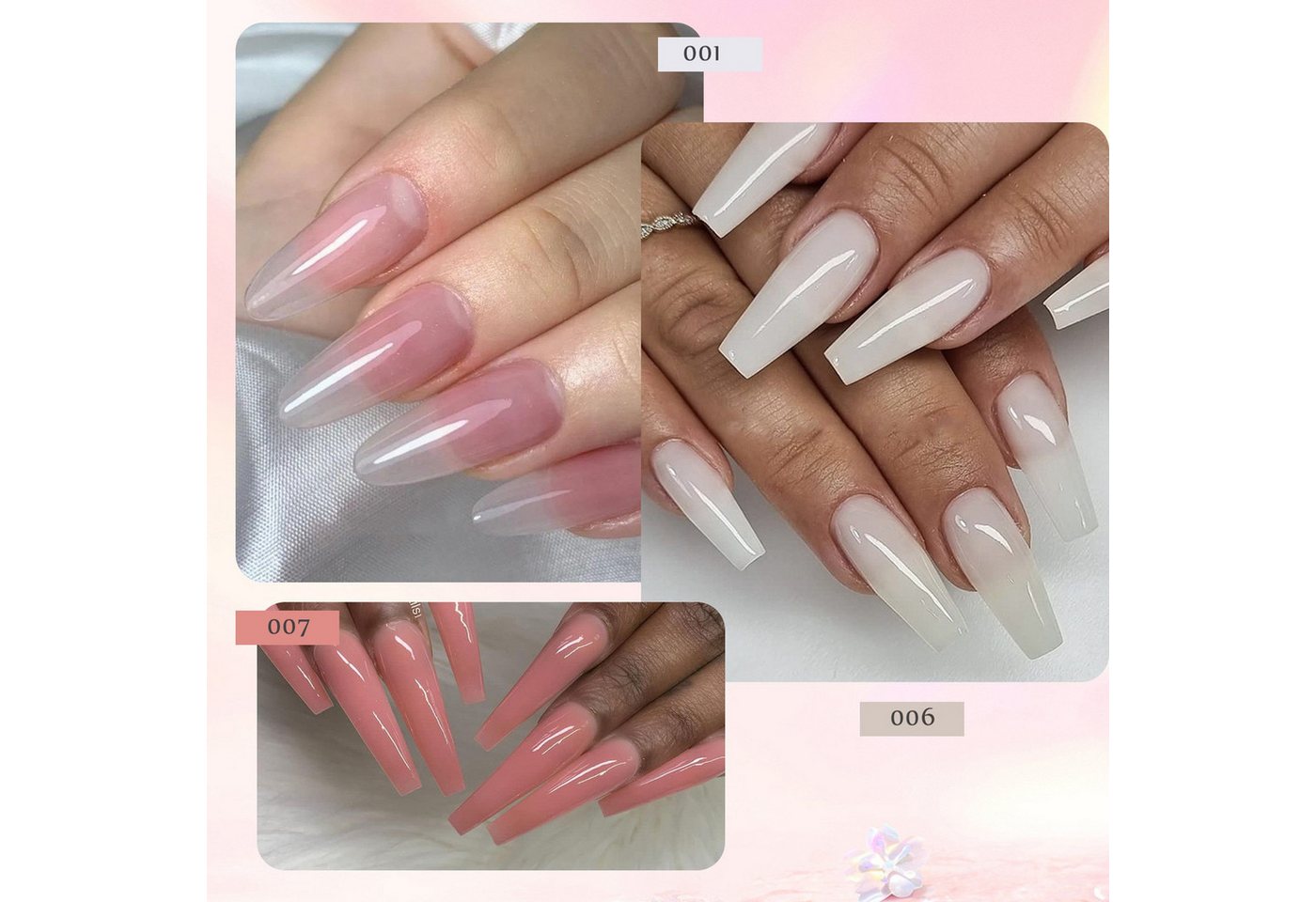 KINSI Lichthärtungsgerät 15ml Nagelverlängerungs-Gel Set mit UV/LED-Lampe & Nagelwerkzeug, 15-tlg., Kristall-Gel für künstliche Fingernägel - Lang haltbar