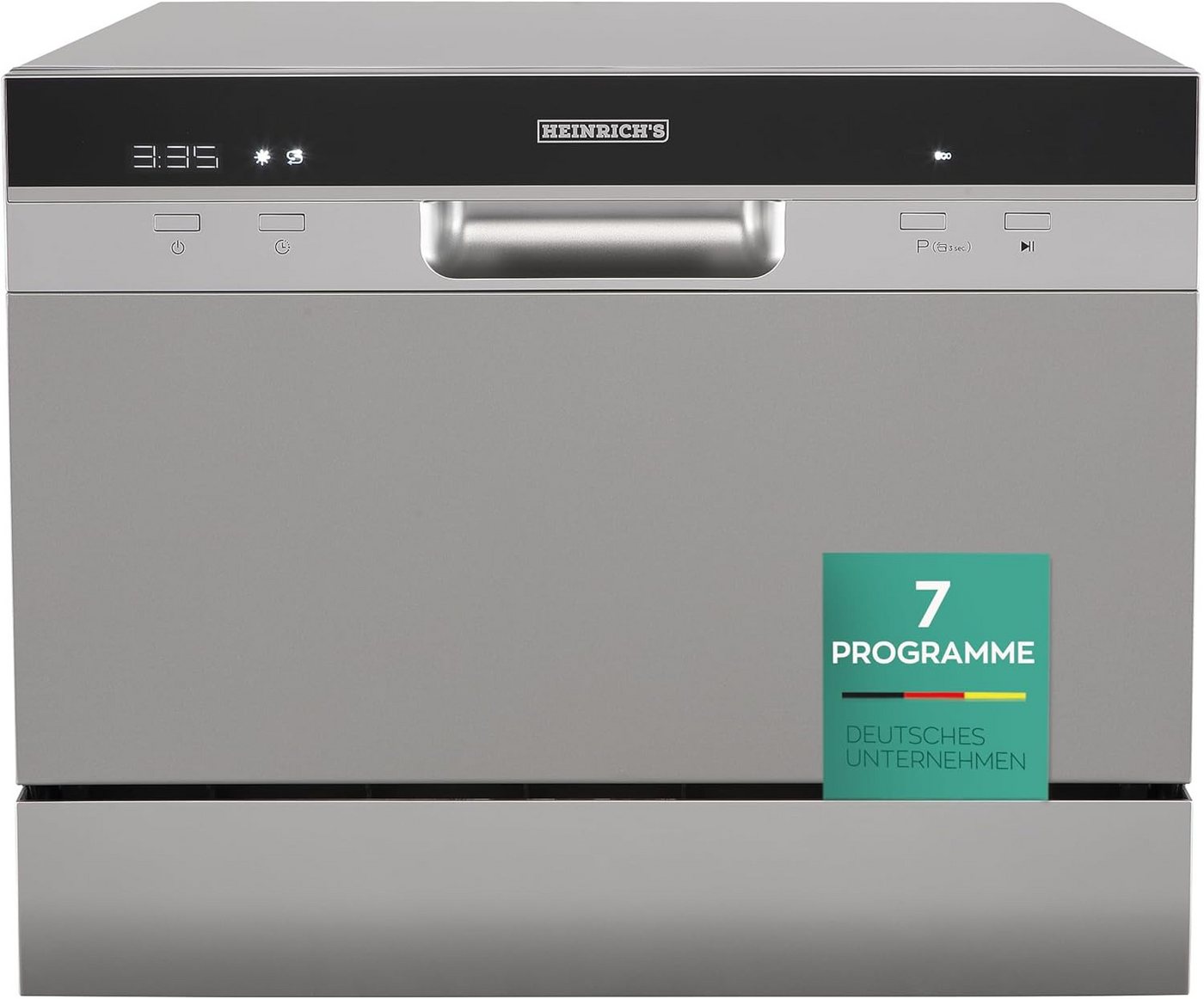 Heinrich´s Tischgeschirrspüler HTG 8840 Silber, 6,5L Wasserverbrauch, mit Wasseranschluss, klein Bild 2