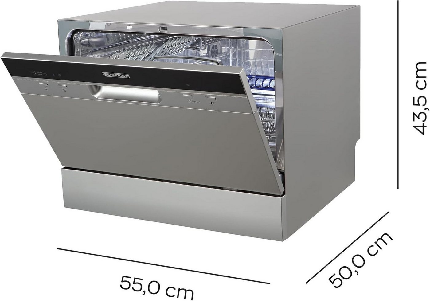 Heinrich´s Tischgeschirrspüler HTG 8840 Silber, 6,5L Wasserverbrauch, mit Wasseranschluss, klein Bild 5