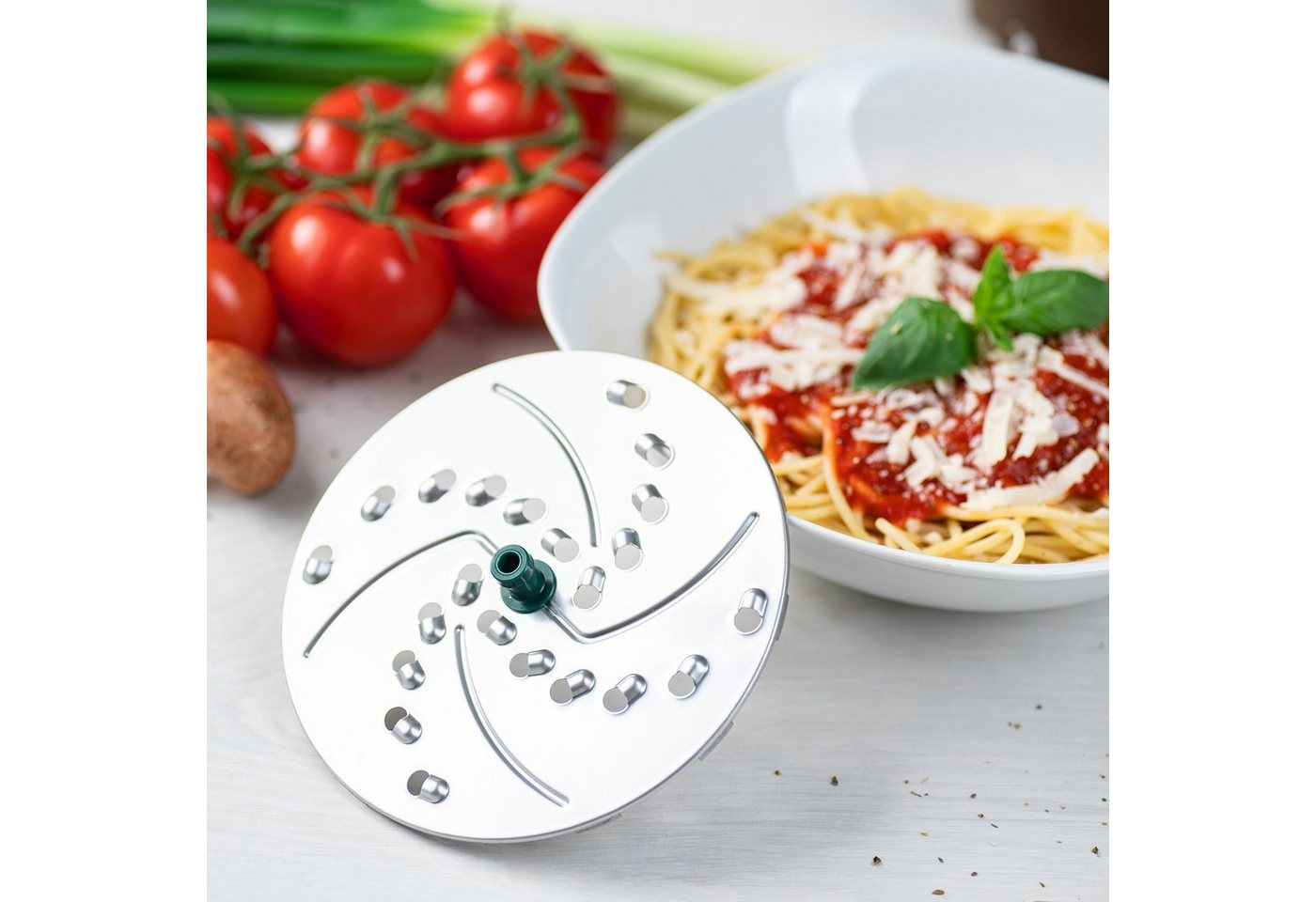 Genius Gemüseschneider Nicer Dicer Pegasus Messer-Einsätze 4-teilig, fein Schneiden, grob Reiben Bild 2